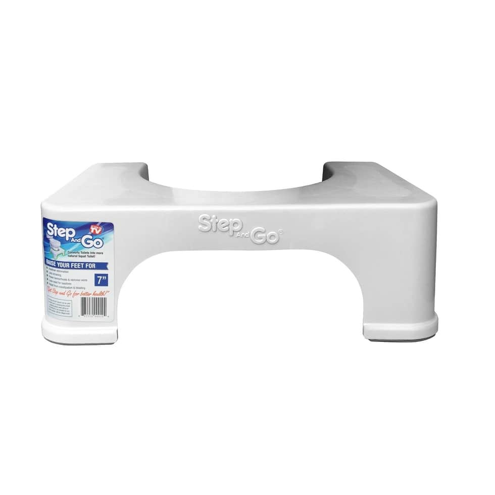 Step and Go Toilet Stool 7" - Bathroom Squat Stool - White