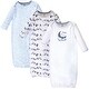 preview thumbnail 3 of 1, Touched by Nature Baby Organic Cotton Zipper Long-Sleeve Gowns 3pk, Safari Preemie-Newborn - Sweet Dreams