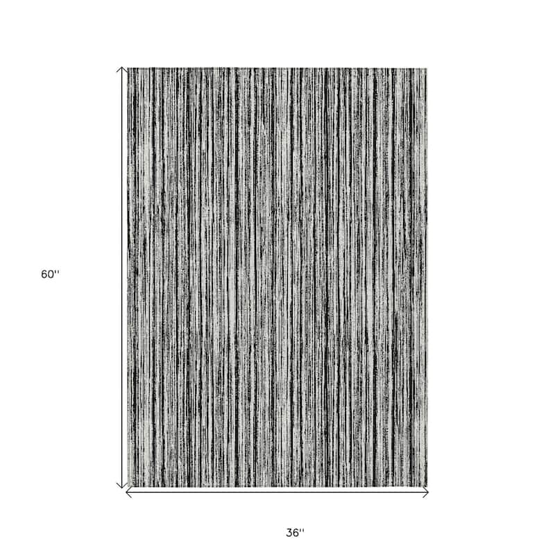 HomeRoots Striped Transitional Rectangle Outdoor Rug