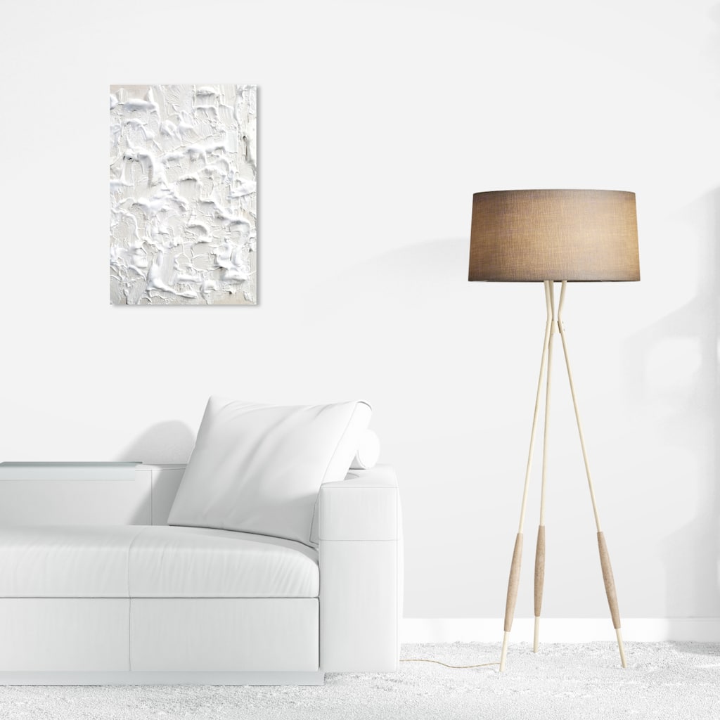 Wynwood Studio Abstract Cake Batter Abstract White and Modern & Contemporary Wall Art Canvas Print