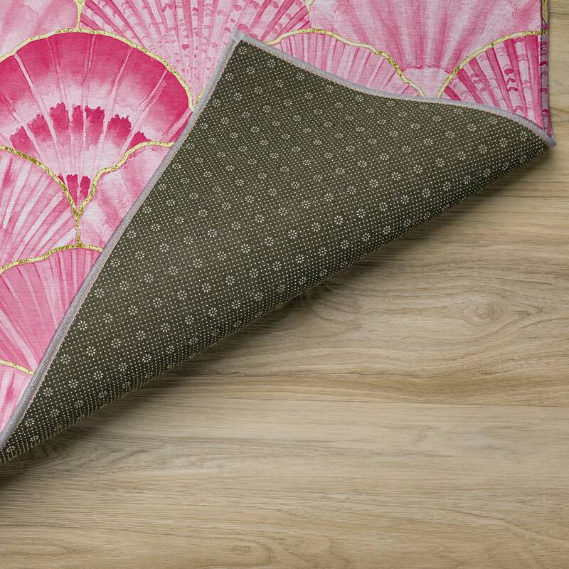 Indoor/ Outdoor Surfside Seashells Washable Rug New