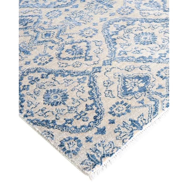 Ikat One-of-a-Kind Hand-Knotted Area Rug - Beige, 8' 2" x 10' 1" - 8' 2" x 10' 1"