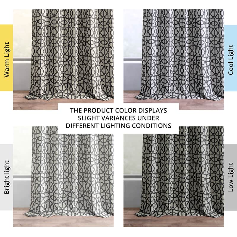 Exclusive Fabrics Jacquard Faux Silk Curtains - 1 Panel Room Darkening Curtain