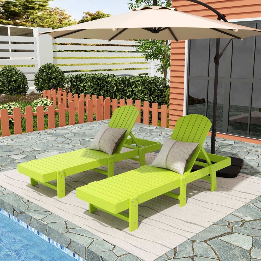 Altura Armless Poly Eco-Friendly All Weather Reclining Chaise Lounge (Set of 2)