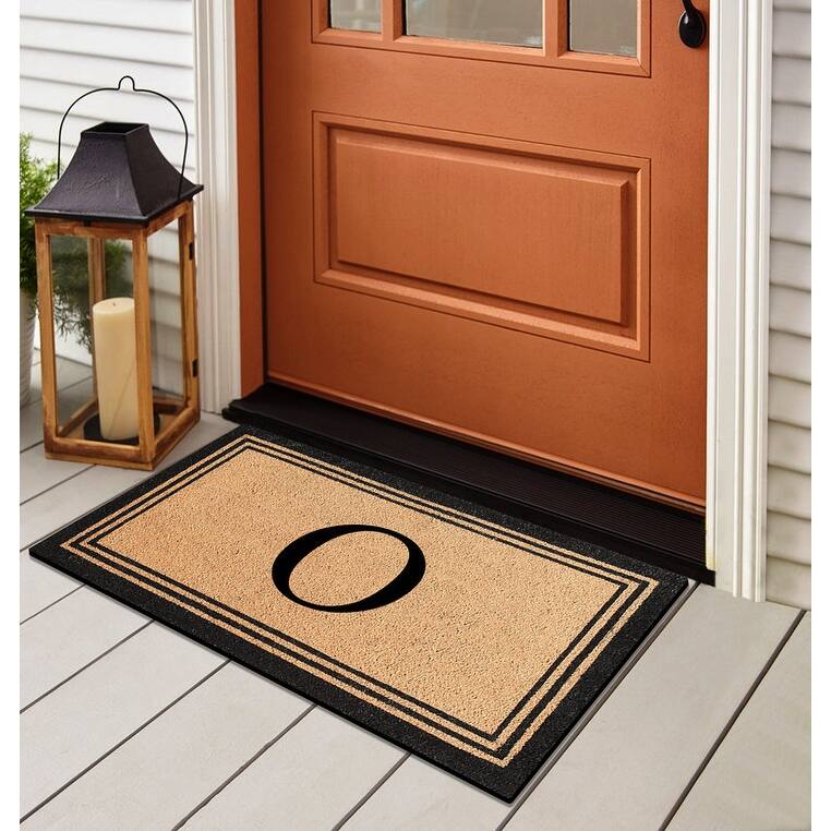 A1HC Natural Coir Monogrammed Heavy Duty PVC Backing Doormat