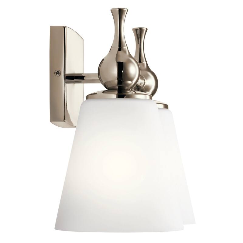 Kichler Cosabella 15 Inch 2 Light Vanity Light with Satin Etched Case Opal in Polished Nickel
