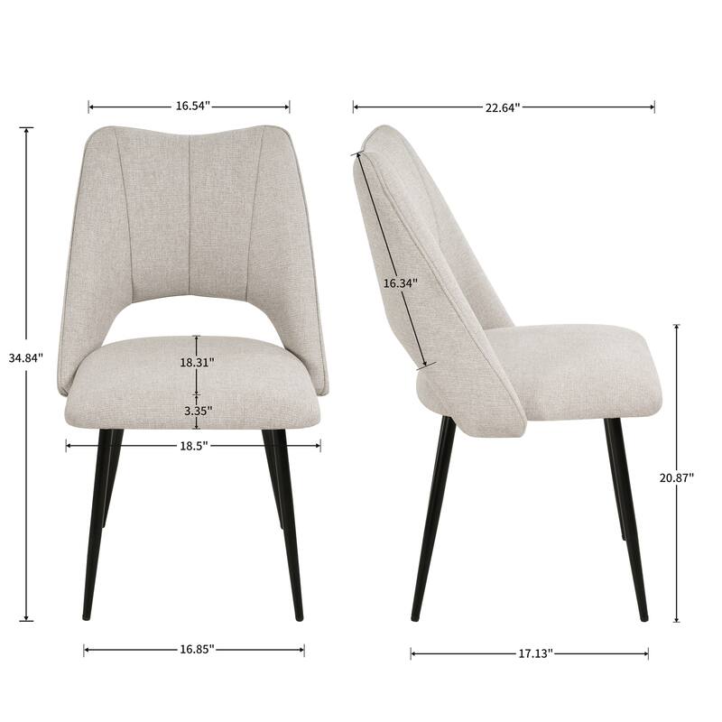 Modern Dining Chairs with Metal Legs and Adjustable Feet (Set of 4)