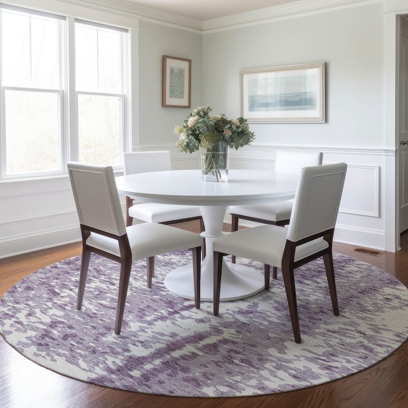 Machine Washable Indoor/ Outdoor Modern Abstract Chantille Rug