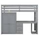 preview thumbnail 14 of 30, Twin Size Loft Bed with Wardrobe, Desk, and Storage Drawers, Modern Space-Saving Design, Solid Pine Wood Frame, Grey