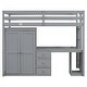 preview thumbnail 32 of 33, Twin Size Twin Size Pine Wood Loft Bed with Desk and Storage Drawers