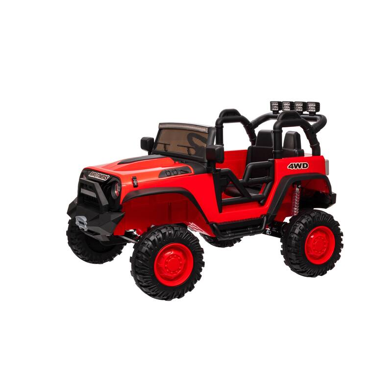 24V Kids Ride-On Car with Parent Remote, 4x200W Motors, LED Lights, Bluetooth/USB Music, Adjustable Speed