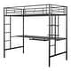 preview thumbnail 6 of 8, Furniture of America Landers Modern Black Twin Metal Loft Bed with Keyboard Tray and Attached Side Ladder