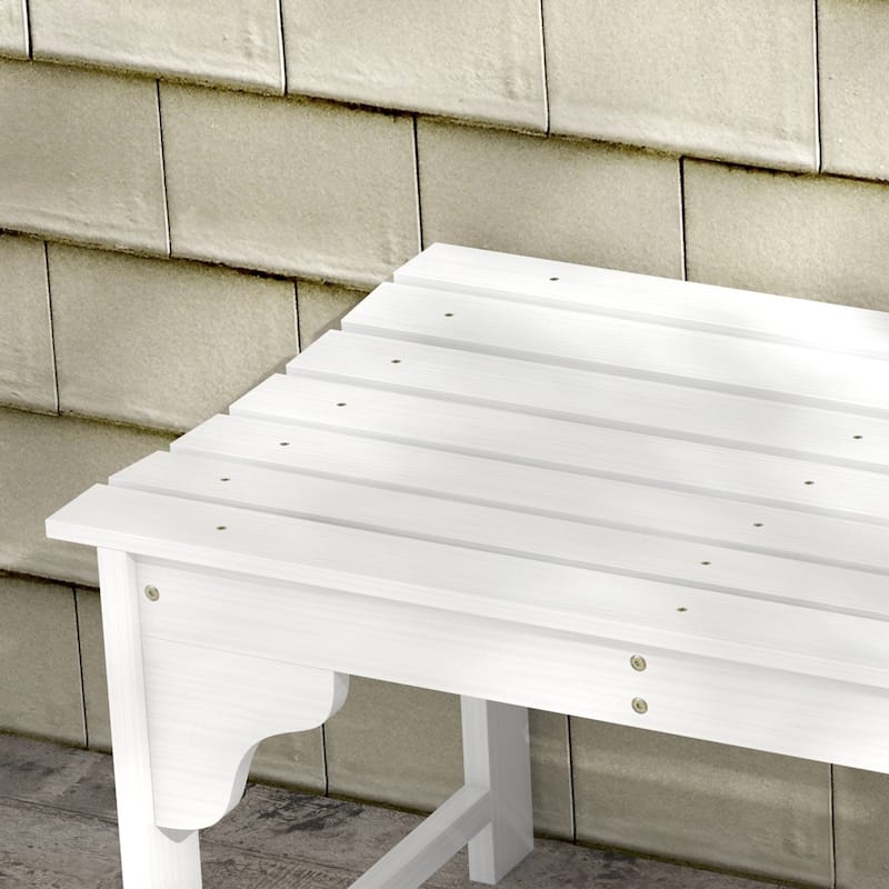 Outsunny Wooden Garden Bench, Outdoor Park Bench with Slatted Seat, Backless Front Porch Bench with Curved Seat