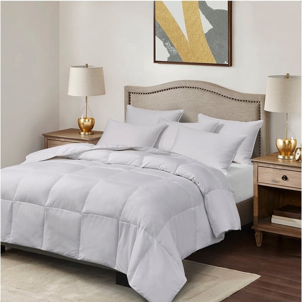Light Warmth White Goose Feather and Down Fiber Comforter On Sale