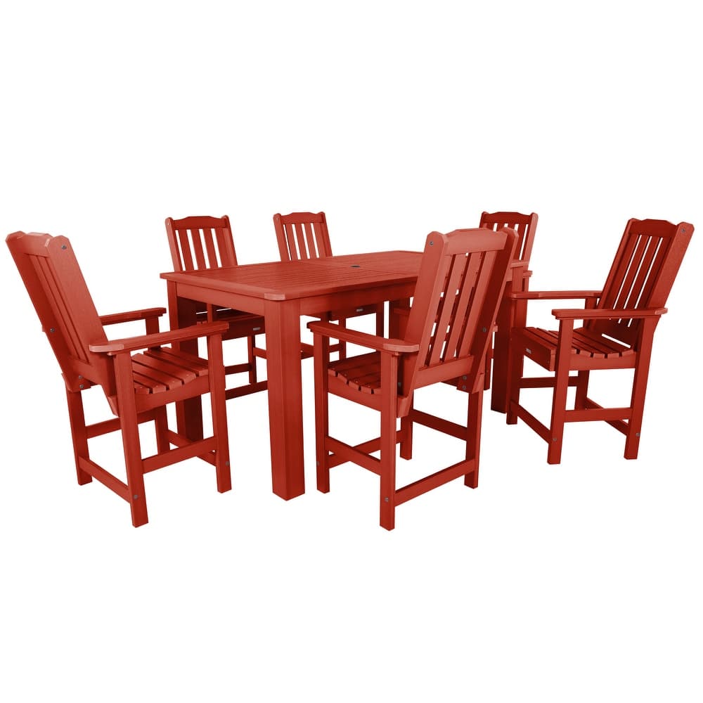 Lehigh 7-Piece Outdoor Dining Set - 42" x 72" Table, Counter-height