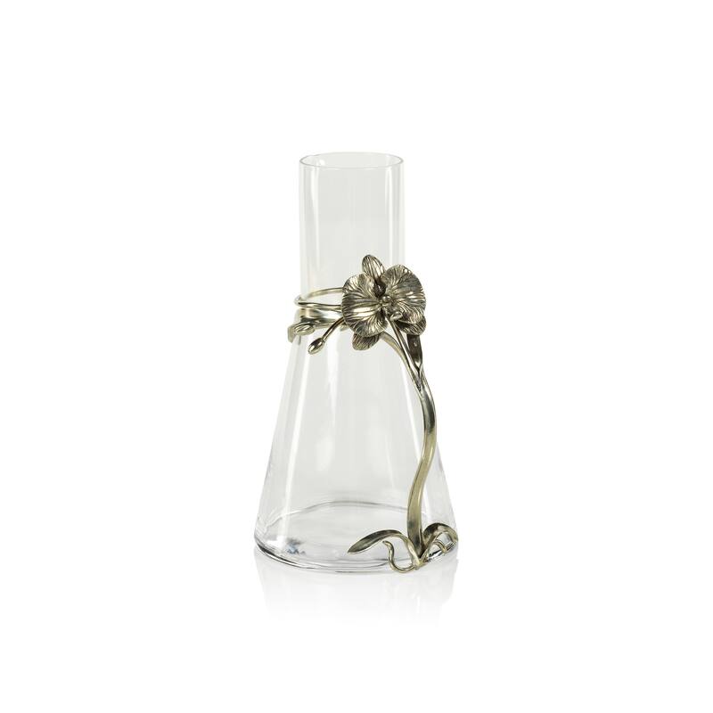 Perdana 9.75" Tall Orchid Pewter & Glass Pitcher