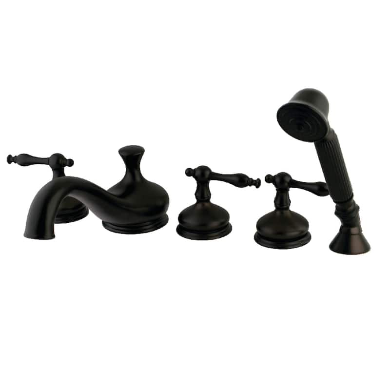 Kingston Brass Restoration Widespread Deck Mounted Roman Tub Filler - Oil Rubbed Bronze