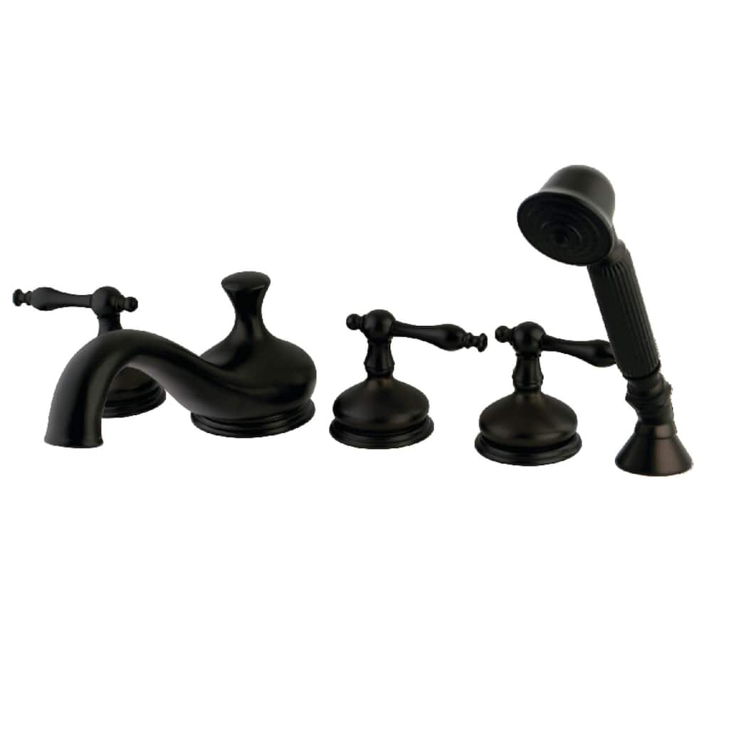 Kingston Brass Restoration Widespread Deck Mounted Roman Tub Filler