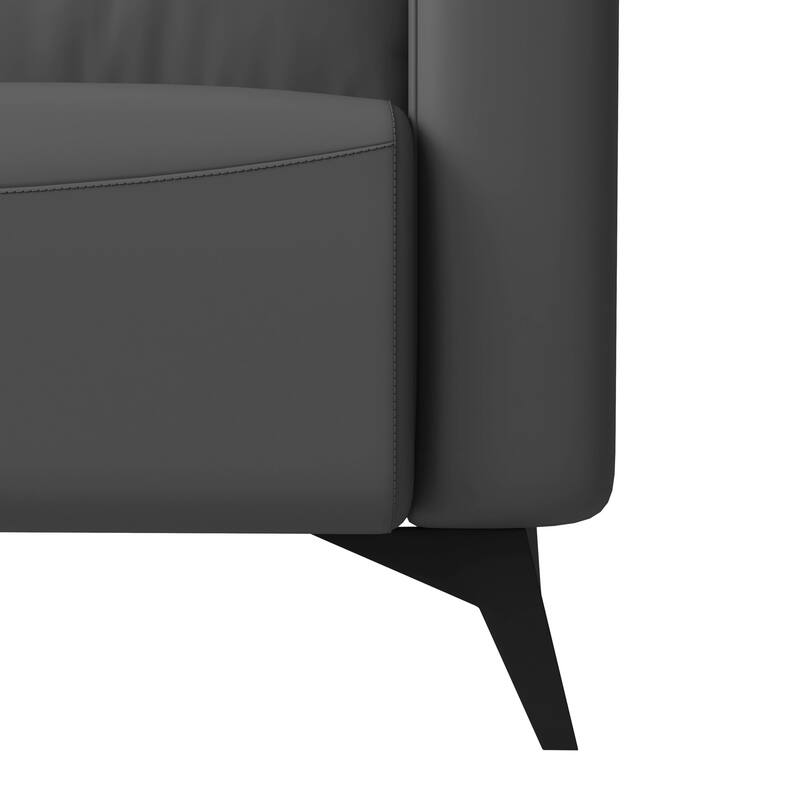 3 Seater Sofa Upholstered Leather with Stainless Steel Legs Inno Series by LeisureMod