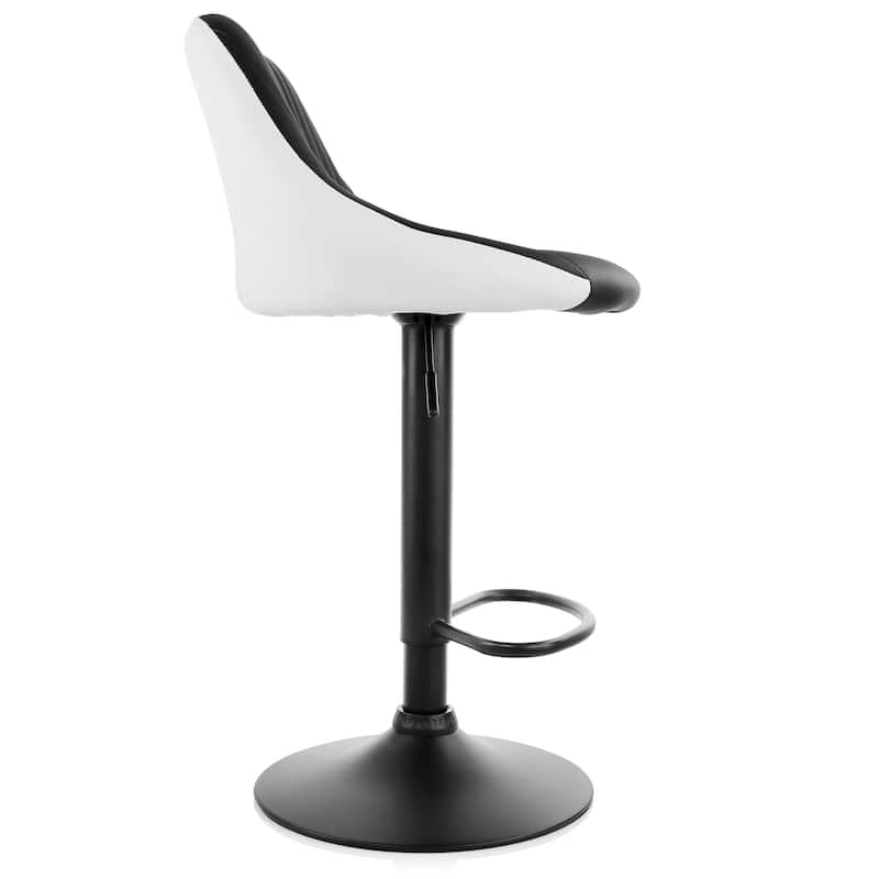 Elama 2 Piece Faux Leather Adjustable Bar Stool