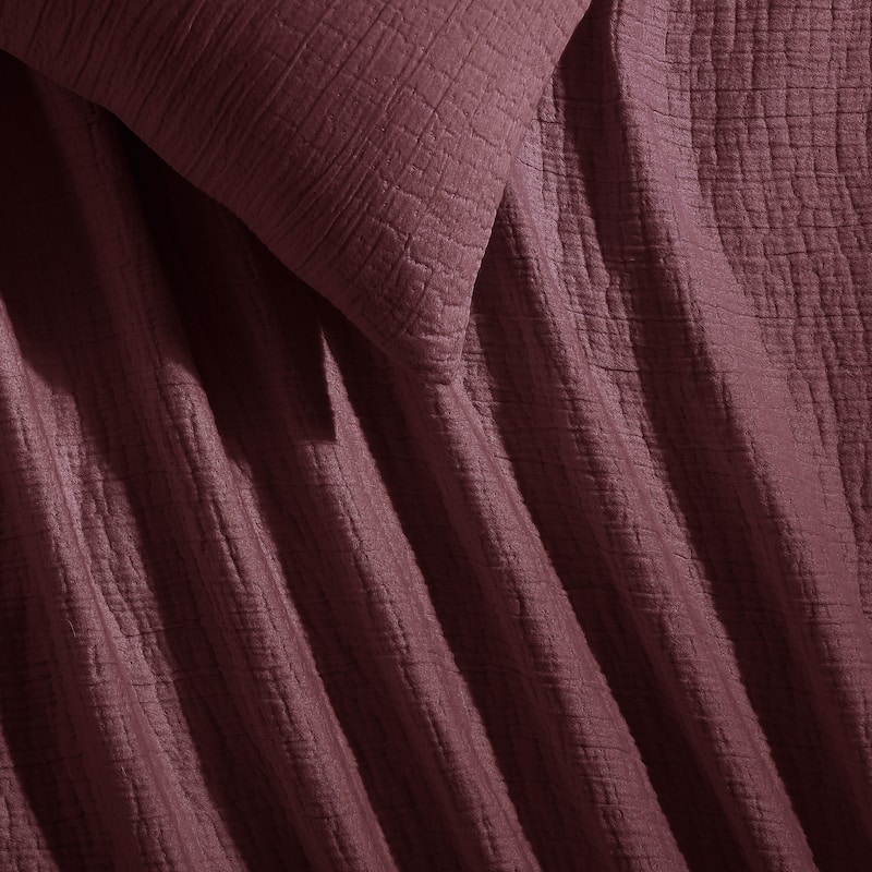 Calvin Klein Washed Texture Solid Cotton Duvet Cover Set