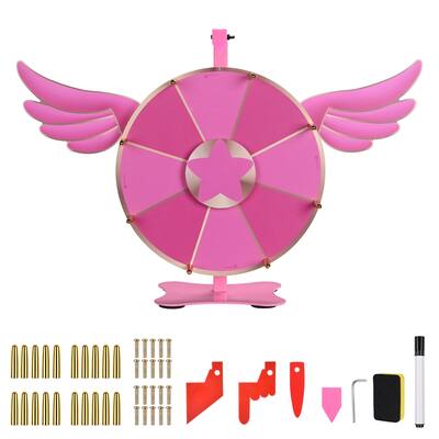 WinSpin 12" Pink Angel Prize Wheel Spinning 8 Slots w/ Replacement Part - One-size