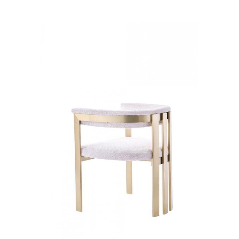 Modern Beige Velvet Dining Chair with Gold Legs and Slat Back - 23” x 25” x 29”
