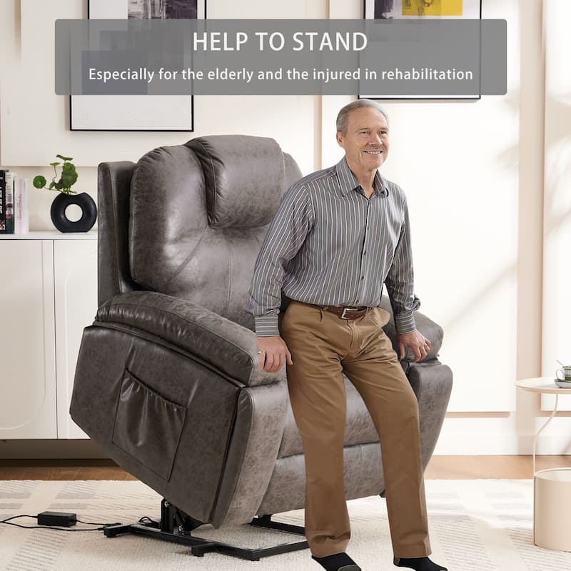 Oversized Power Lift Recliner Chair with Silent Motor & Massage