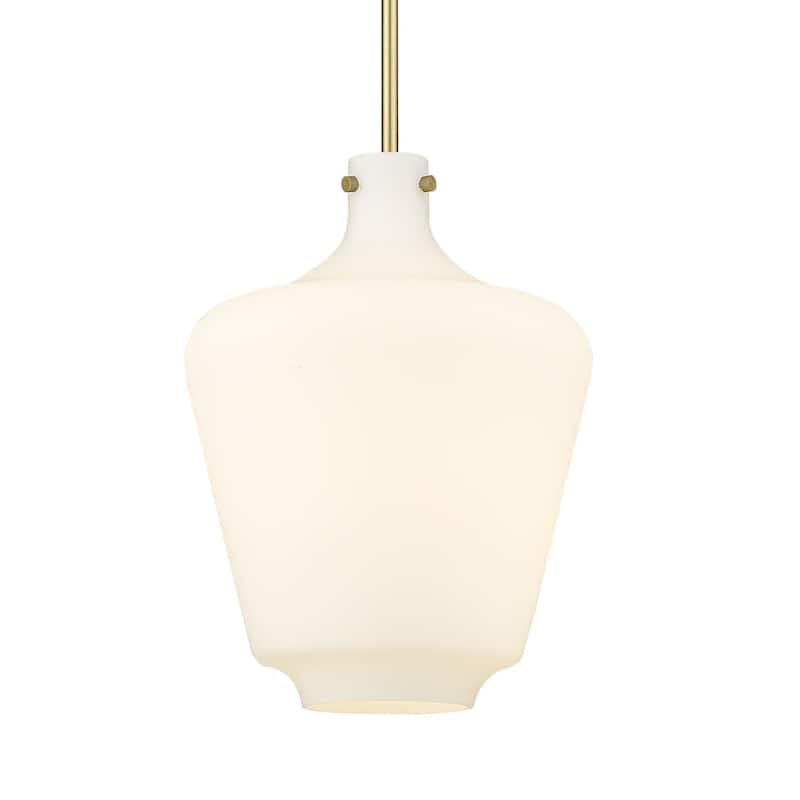 Innovations Lighting 493-1S-16-12 Norwalk Pendant Norwalk 12" Wide - Satin Gold / Matte White