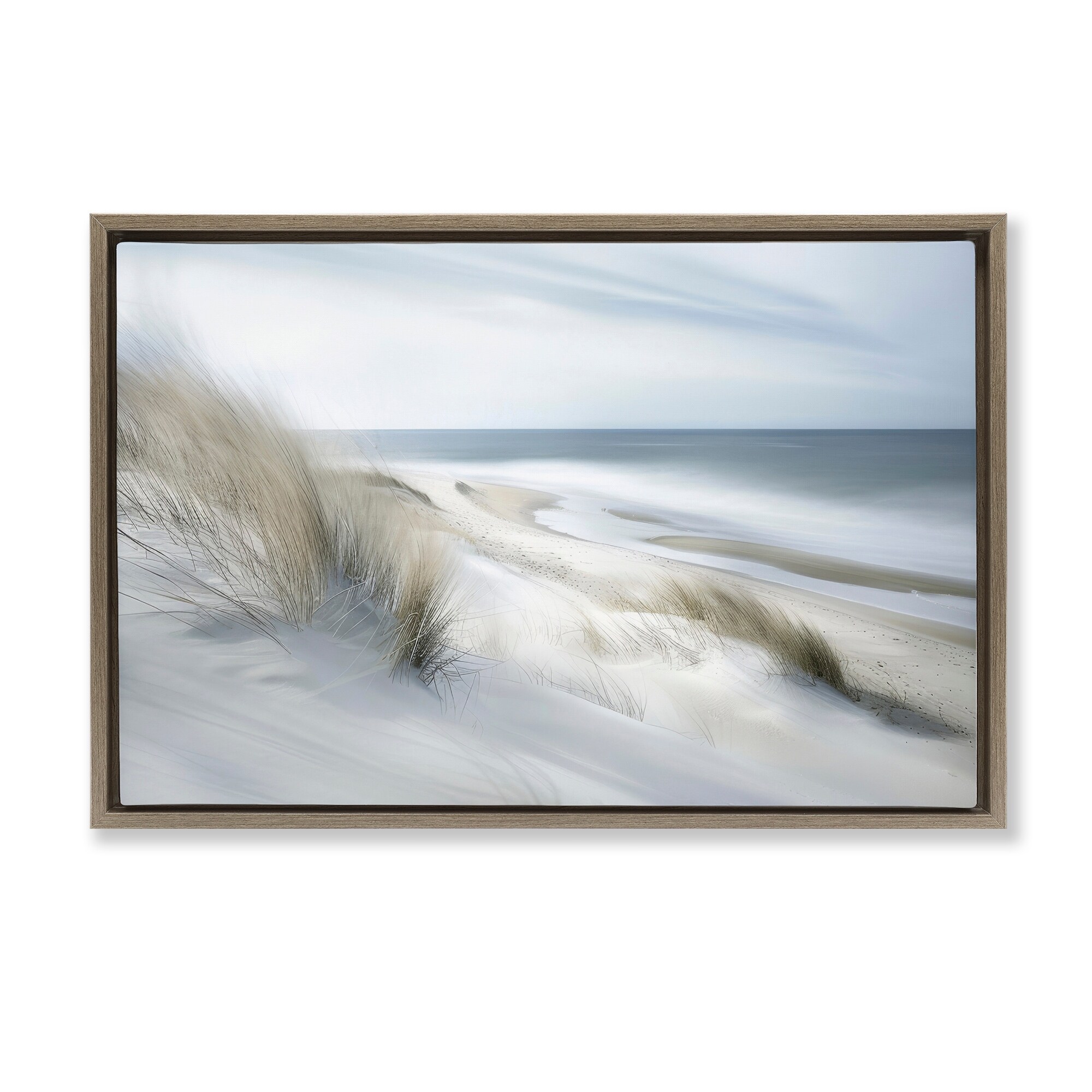 Stupell Beach View Fluid Abstraction Framed Floater Canvas Wall Art Design By Lazar Studio