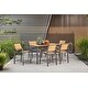 preview thumbnail 11 of 10, Harper All-Weather Aluminum & Poly-Resin 34" x 66" Rectangular Outdoor Balcony Table w/Umbrella Hole