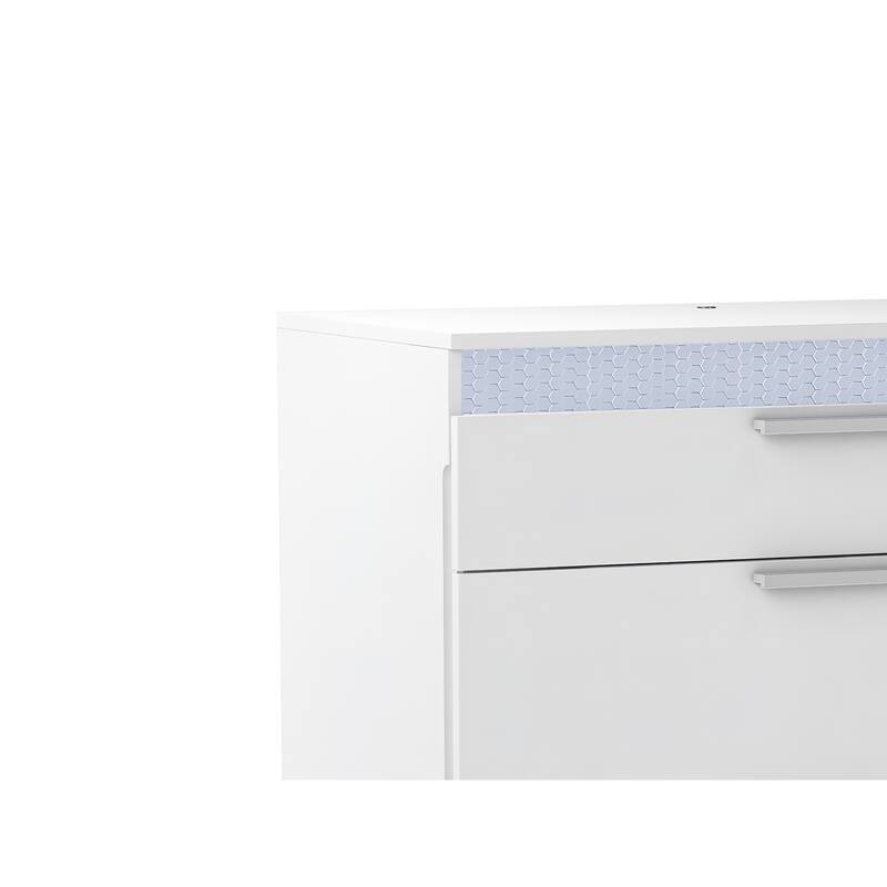 Somette Modern Gloss White 5-Drawer Bedroom Chest