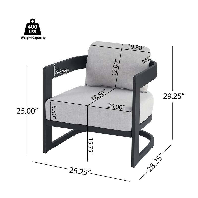 Christopher Knight Home - Westhaven 5-Piece Outdoor Aluminum Patio Conversation Set with Teak Finish Accents and Cushions