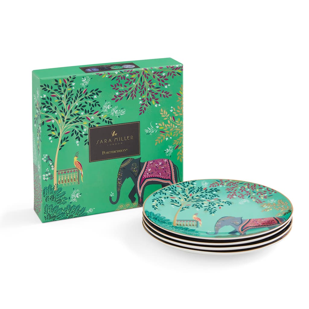 Sara Miller India Cake Plates, Set of 4 - 8 Inch