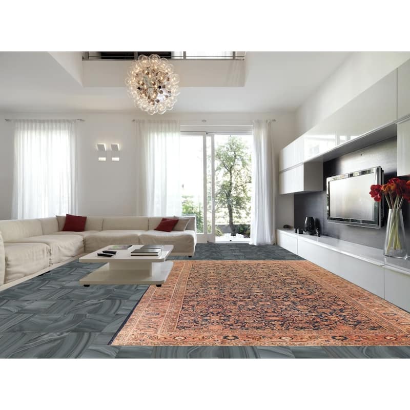 Pre-1900 Antique Malayer Persian Area Rug Handmade Large Wool Carpet - 10'4" x 16'9"