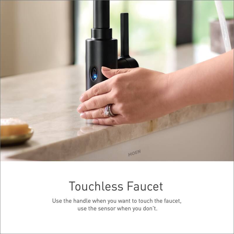 Moen Kurv 1.5 GPM Single Hole Pull Down Kitchen Faucet with Hands Free