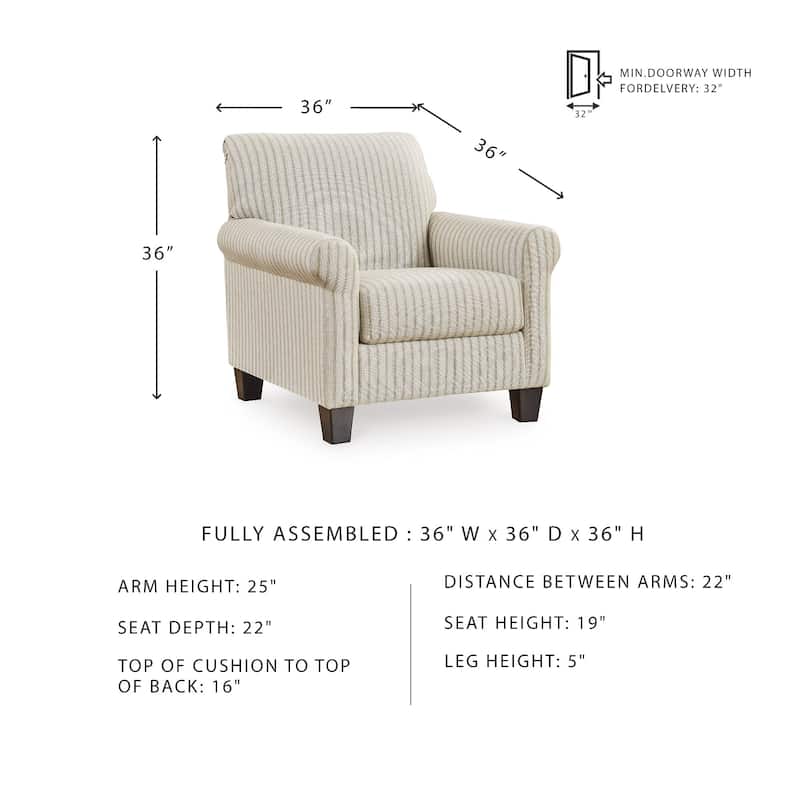 Signature Design by Ashley Valerani Brown/Beige Accent Chair - 36"W x 36"D x 36"H