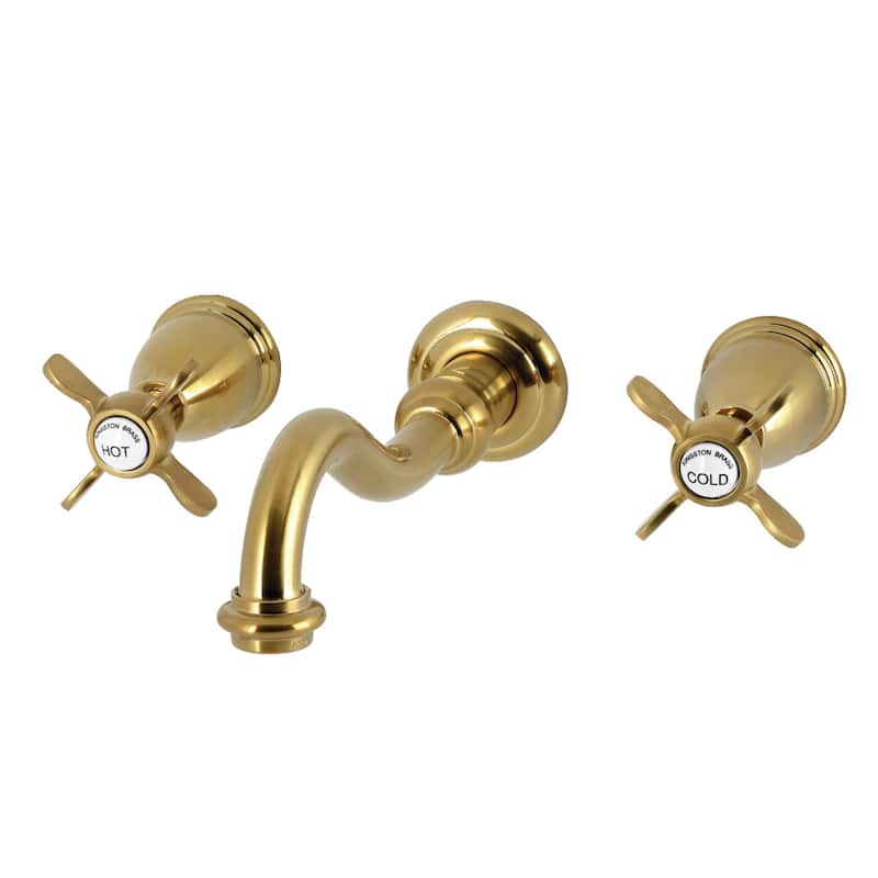Kingston Brass Essex Double-Handle Wall Mount Bathroom Faucet - Brushed Brass