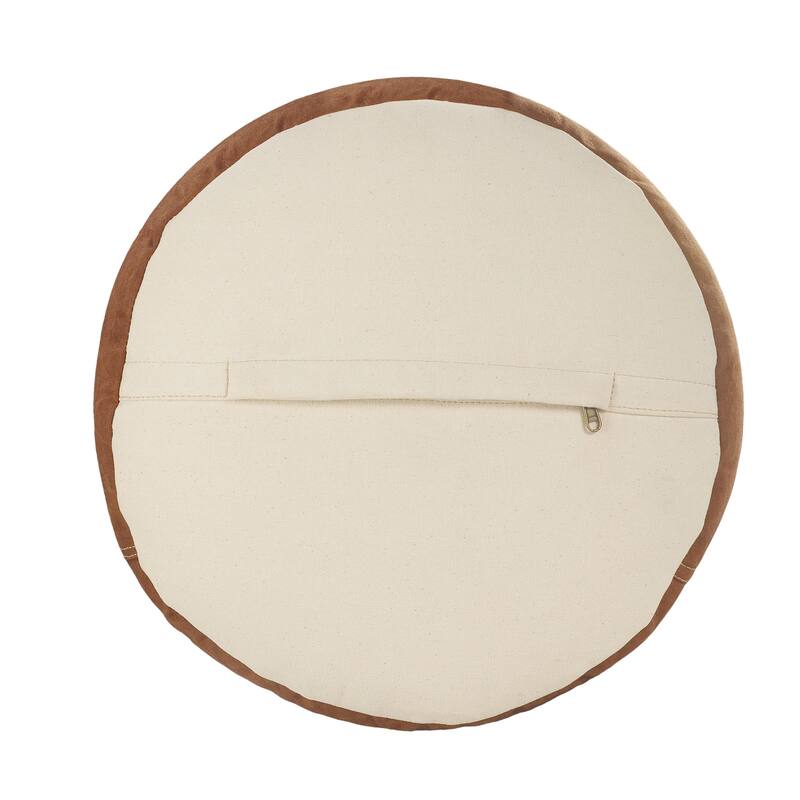 HomeRoots 16" Tan 100% Cotton Ottoman