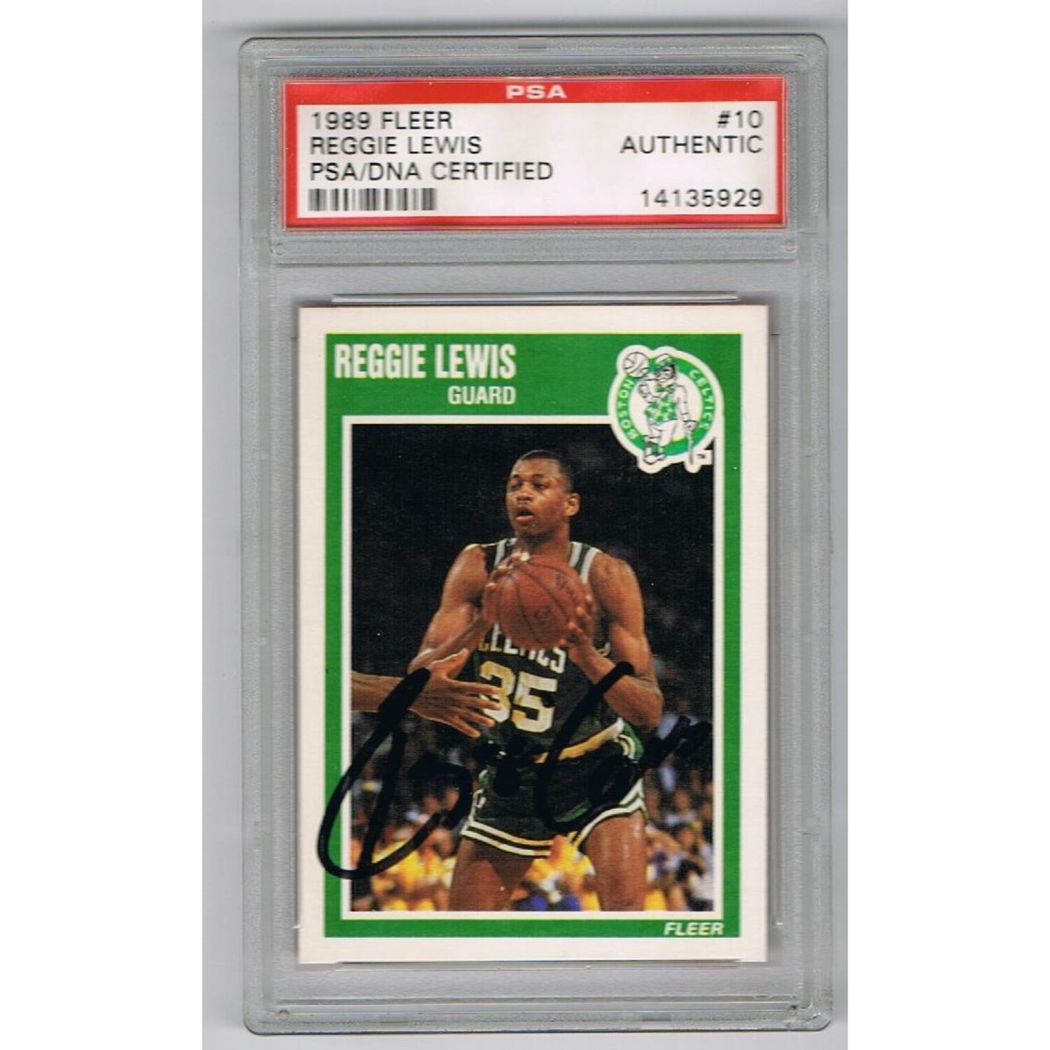 Shop Reggie Lewis Autographed Boston Celtics Signed 1989 Fleer Nba