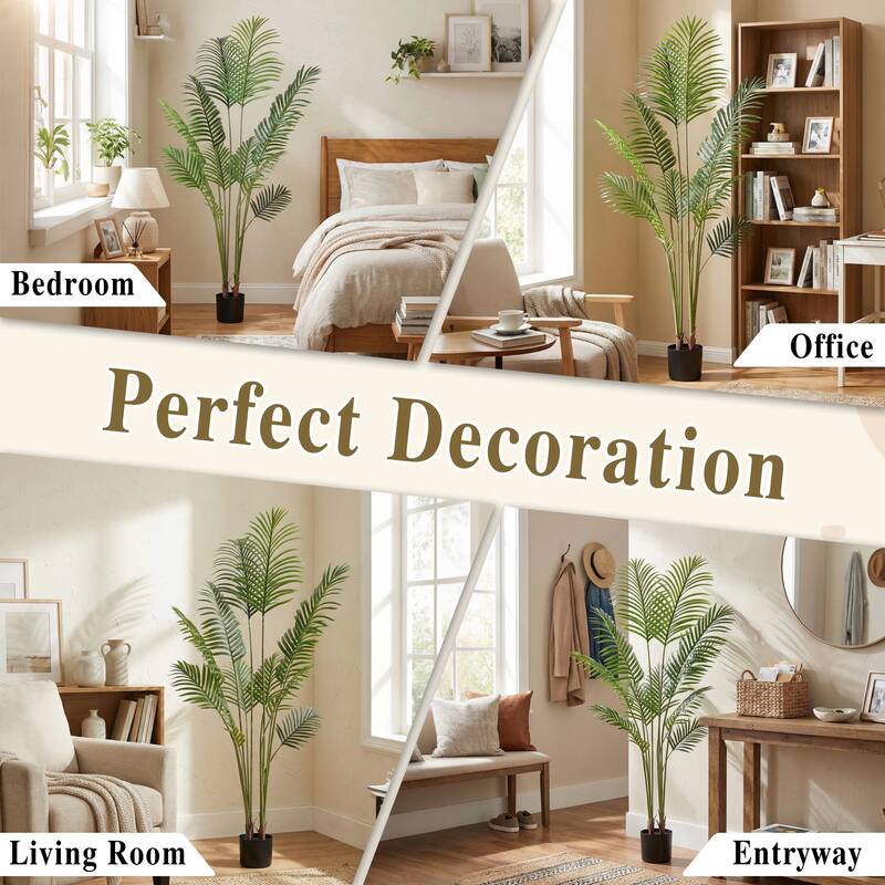 Artificial Plant Fake Tropical Palm Tree Potted