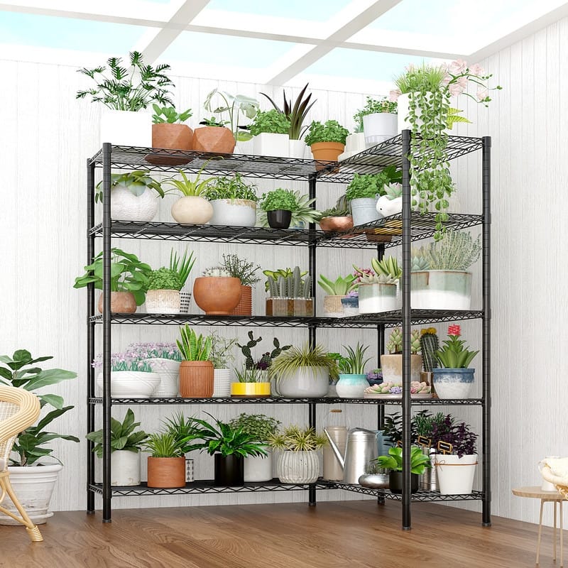 4-Tier Steel Height -Adjustable Storage Rack Heavy Duty Shelving Unit