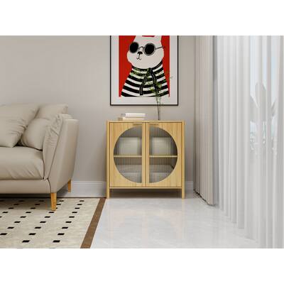 2 Door Sideboard Storage Cabinet Console Table With Adjustable Shelf