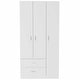 preview thumbnail 2 of 13, 35.4" Modern Three-door Armoire with Drawers, Shelves and Hanging Rod for Bedroom