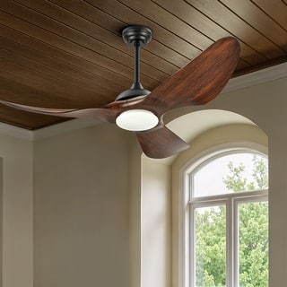 CO-Z 52" Outdoor Wet-Rated Waterproof LED Ceiling Fan with Dimmable Light and Remote Control