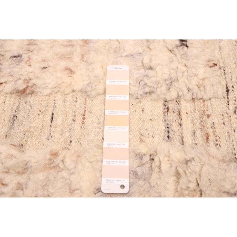 ECARPETGALLERY Hand-knotted Tangier Cream Wool Rug - 5'1 x 8'0