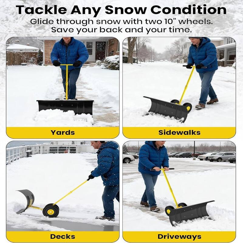29-Inch Heavy-Duty Steel Snow ShovelSingle Pole