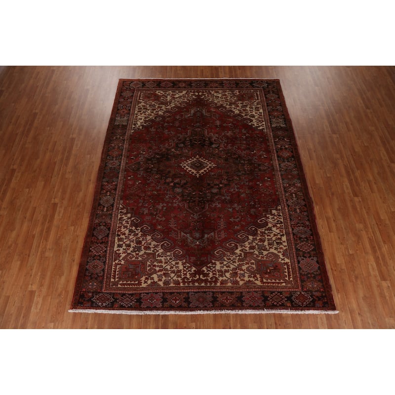 Vintage Geometric Heriz Persian Traditional Area Rug Wool Hand-knotted - 8'5" x 11'1"