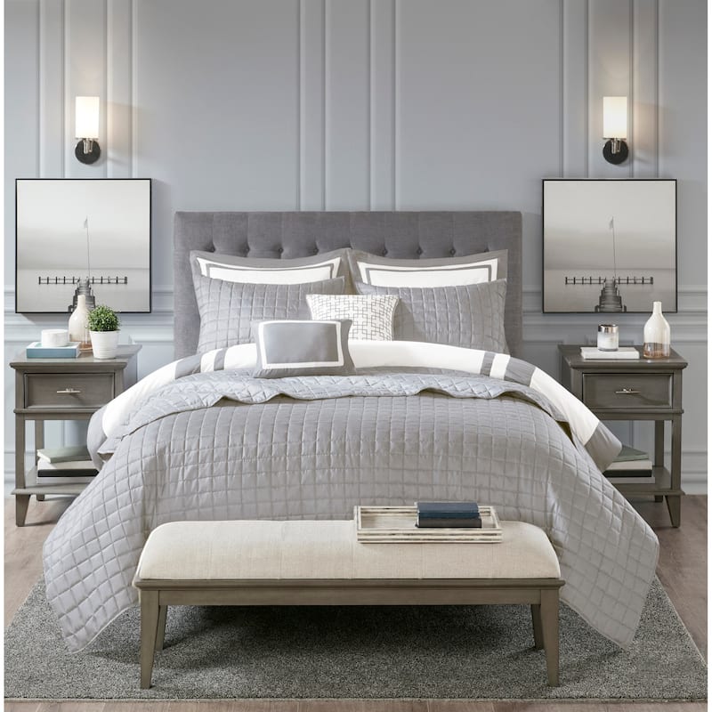 Roomfitters Full/Queen 8 Piece Comforter Set Modern Hotel Border ...