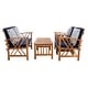 preview thumbnail 29 of 117, SAFAVIEH Fontana 4-piece Acacia Solid Wood Outdoor Conversation Patio Set